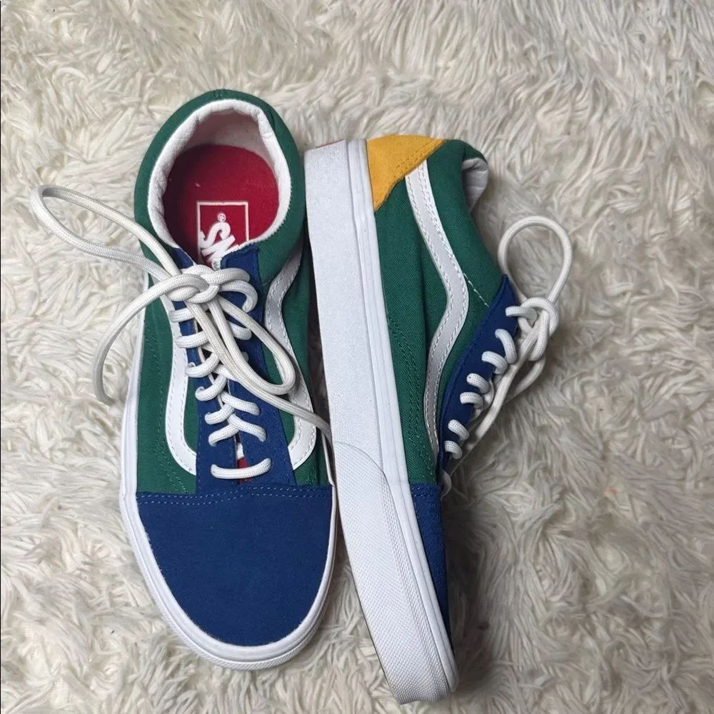 Vans Old Skool Yacht Club Blue, Green, Yellow & Red Skate Shoes